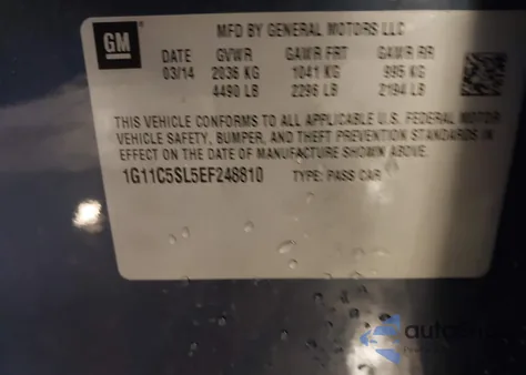 2014 Chevrolet Malibu 1Lt from USA, damaged, VIN 1G11C5SL5EF248810